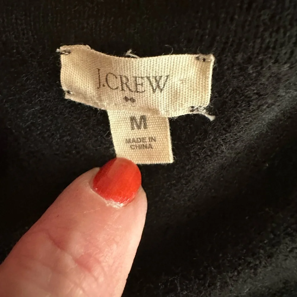 J. Crew Black V-Neck Long Sleeve Sweater